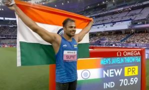 Sumit Antil won the gold medal in the men's javelin throw at the World Para Athletics Grand Prix 2026 held in New Delhi